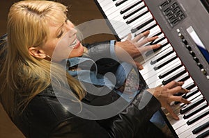 Female Musician Performs