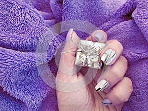 female nail beautiful manicure sweater gift box