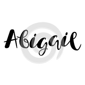 Female name - Abigail. Lettering design. Handwritten typography. photo