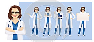 Female nurse doctor character set