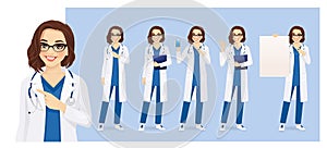 Female nurse doctor character set