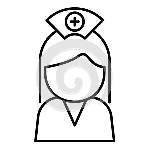 Female nurse icon outline vector. Medical health