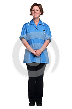 Female nurse isolated on white