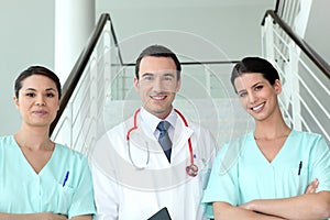 Female nurses with doctor