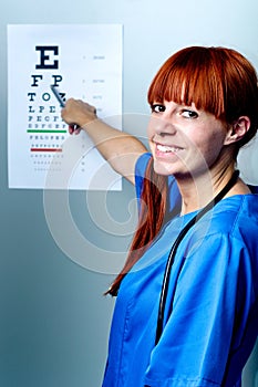 Female oculist doctor