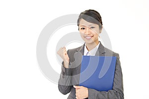 Business woman enjoying success