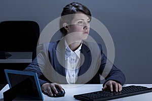 Female office worker during work
