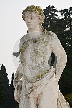 Ancient marble statue in Castelfranco Veneto, in Italy