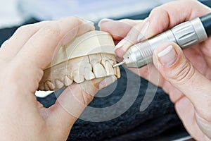 Female orthodontist working