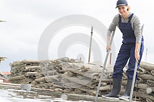 female oyster farmer bassin darcachon region france