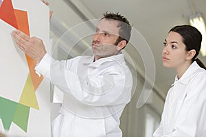 female painter with male coleague