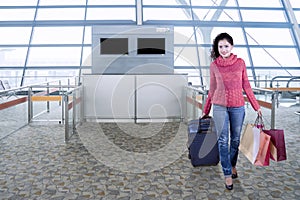 Female passenger in the airport