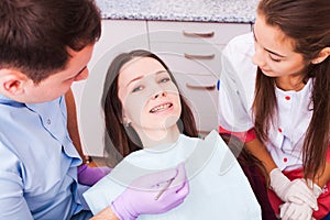 Female patient in braces