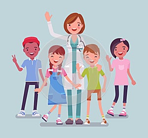 Female pediatrician doctor, medical practitioner for children