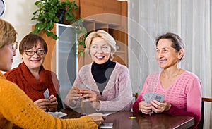 Female pensioners playing cards