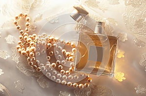 Female perfume with pearls