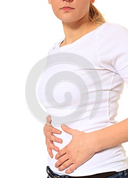 Female person feeling unwell