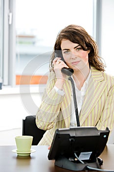 Female phone operator