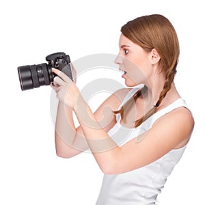 Žena fotograf 