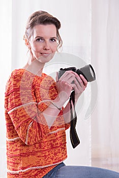 Female Photographer is ready to shoot