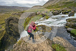 Female nature photographer photo