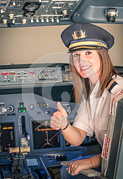 Female Pilot ready for Take Off