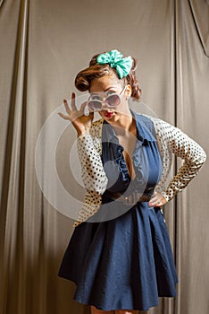Female in pinup clothing photo