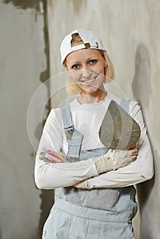 Female plasterer portrait