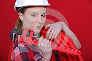 Female plumber