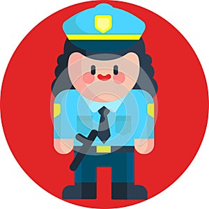 Female Police Officer Vector Illustration vector illustration