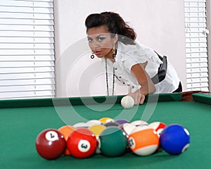 Female pool player