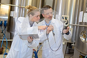 female presenting results to colleague