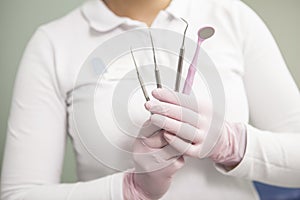 Female professional dentist working at dental clinic