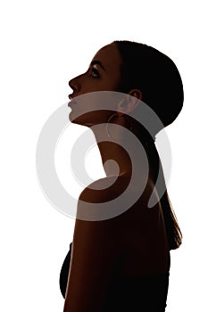 female profile silhouette hopeful pensive woman
