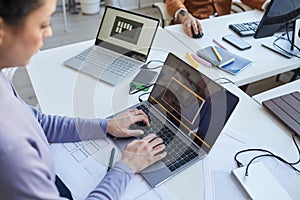 Female IT Programmer Using Laptop