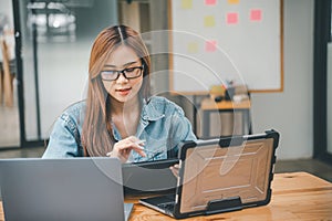 Female programmer working on coding, software development and web design.Concept technology development