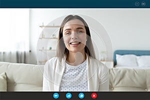 Female psychologist provide psychological support to patient distantly by videocall