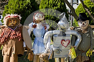 Female pumpkin headScarecrow for Halloween