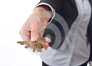 Female real estate agent keys