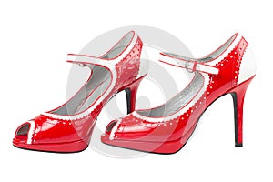Female red high heel shoe