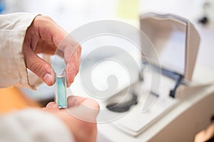 Female researcher carrying out scientific research in a lab