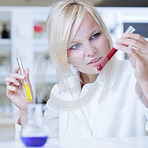 Female researcher in a chemistry lab