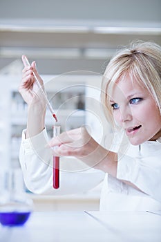 Female researcher in a chemistry lab