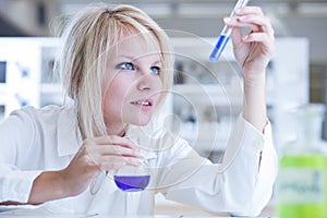 Female researcher in a chemistry lab