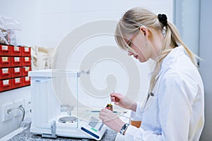 Female researcher in a chemistry lab