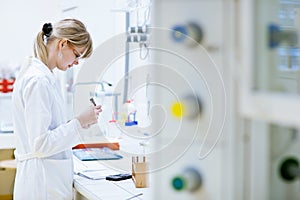 Female researcher in a chemistry lab