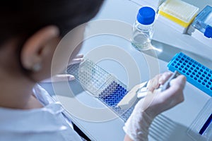 Female researcher in a chemistry lab