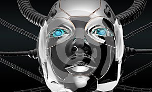 Female Robot Face Futuristic design