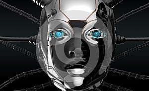 Female Robot Face Futuristic design