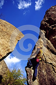 Female rock climber